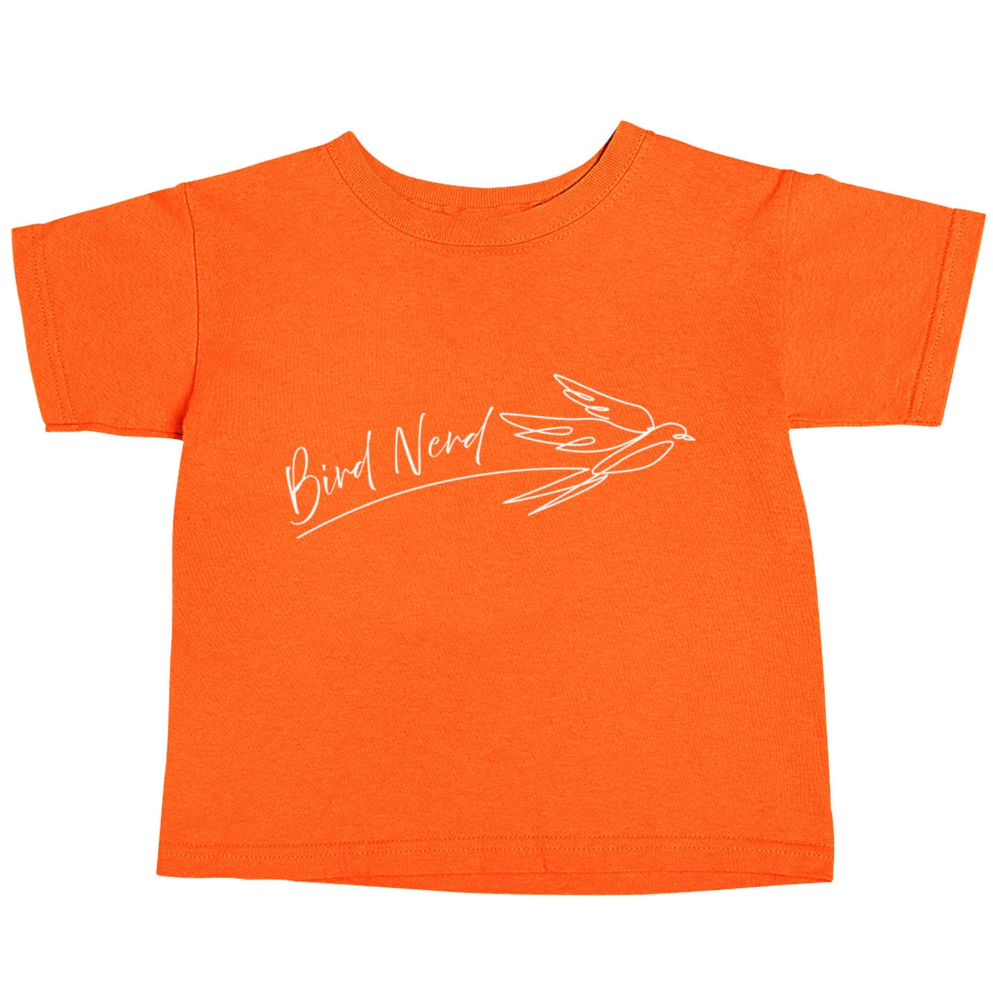 Bird nerd orange baby toddler Tshirt 2 Years