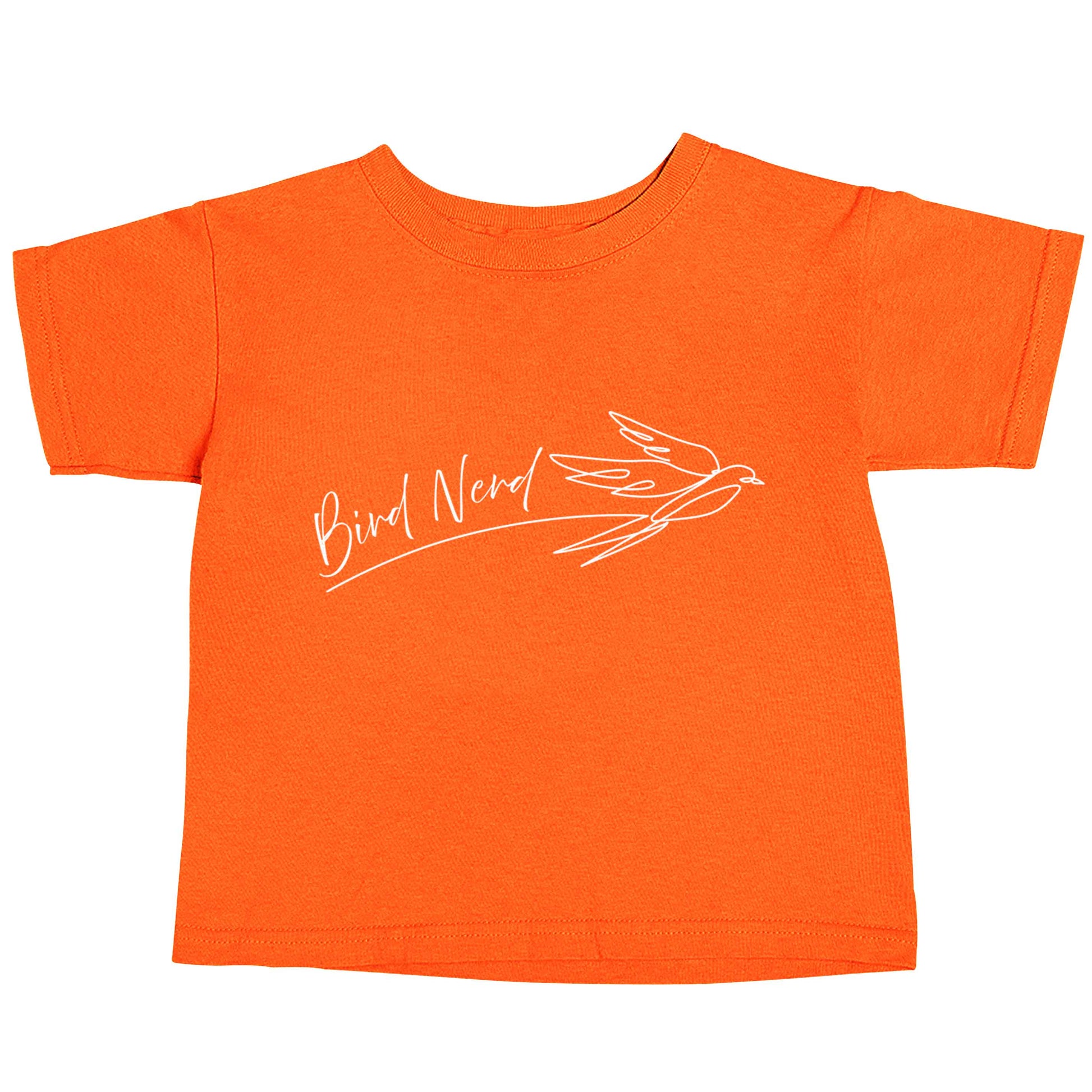 Bird nerd orange baby toddler Tshirt 2 Years