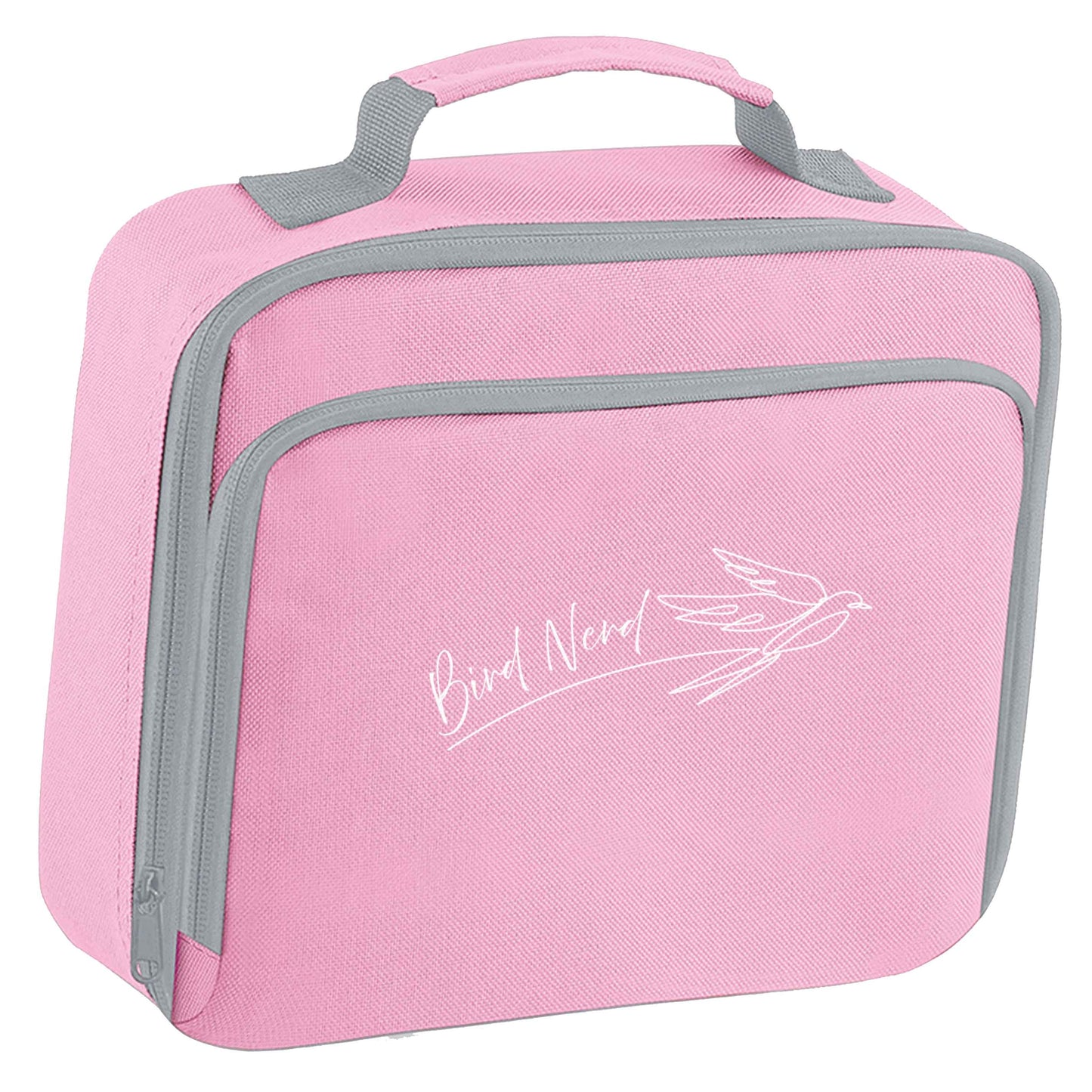 Bird nerd insulated pink lunch bag cooler