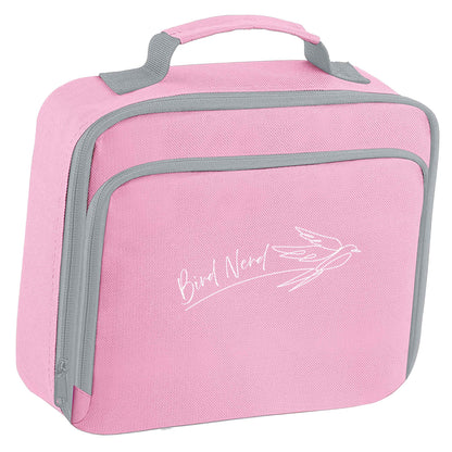 Bird nerd insulated pink lunch bag cooler