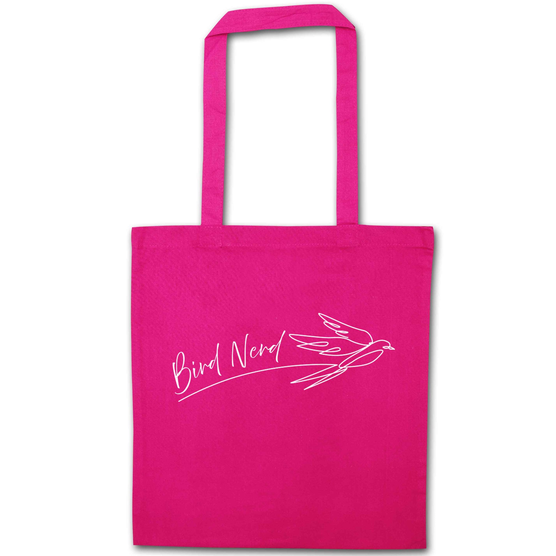 Bird nerd pink tote bag