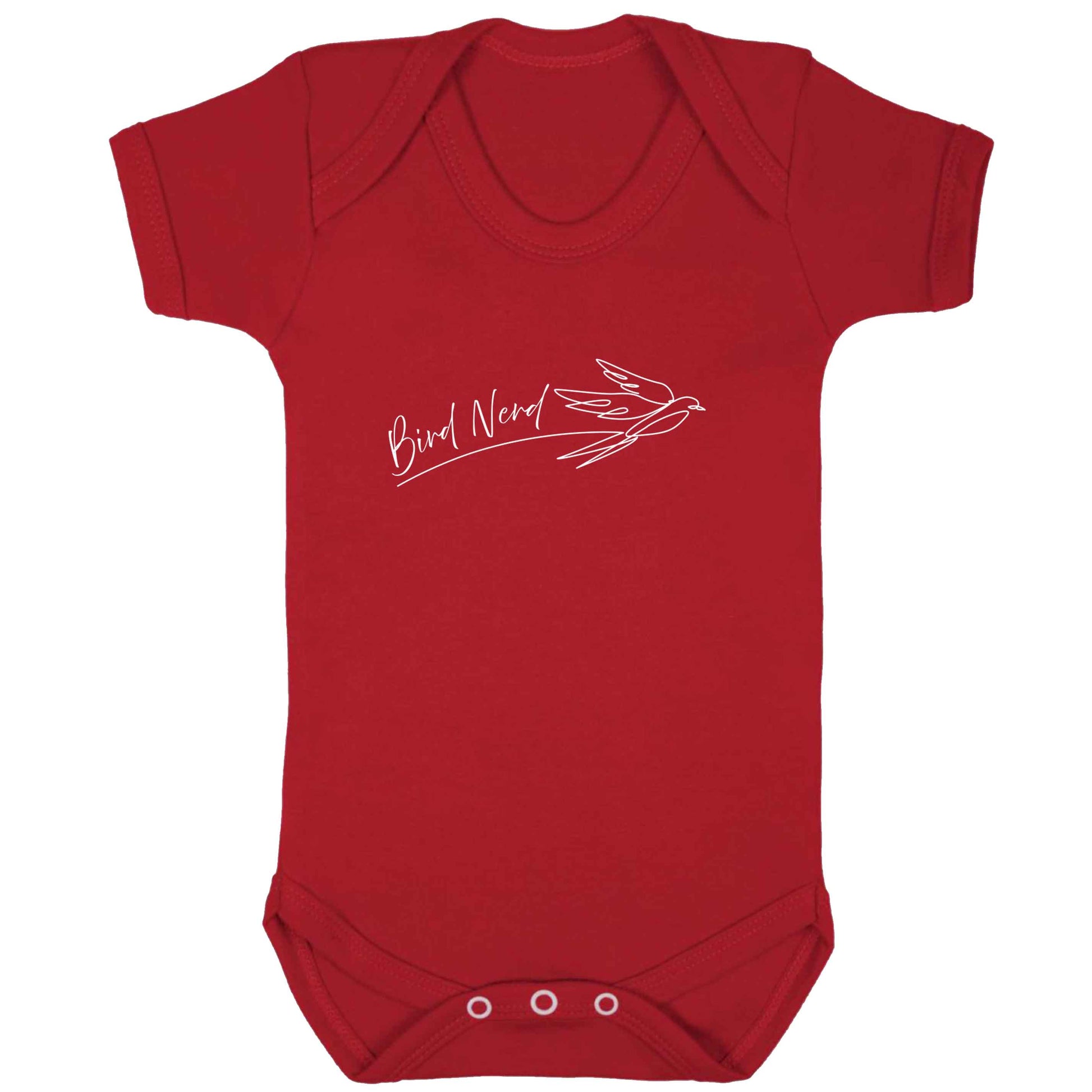 Bird nerd baby bodysuit red 18-24 months