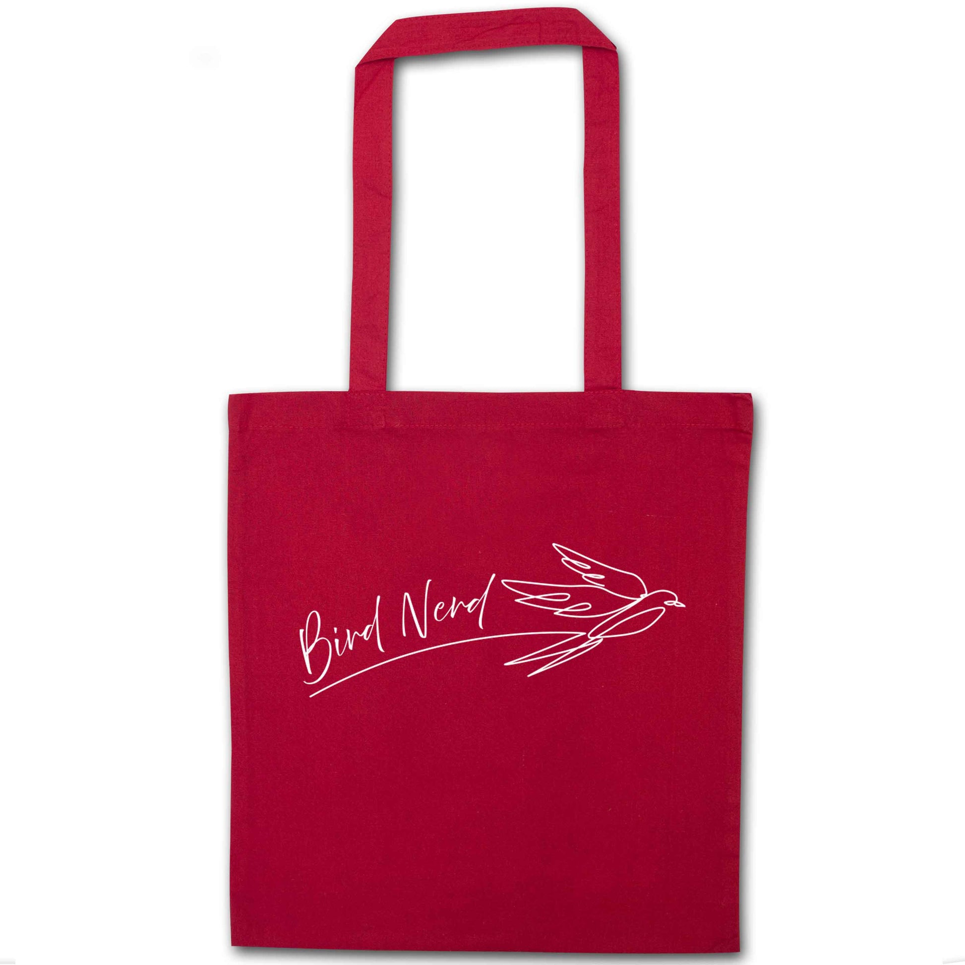 Bird nerd red tote bag