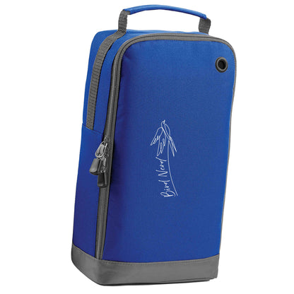 Bird nerd blue sports shoe bag horizontal print