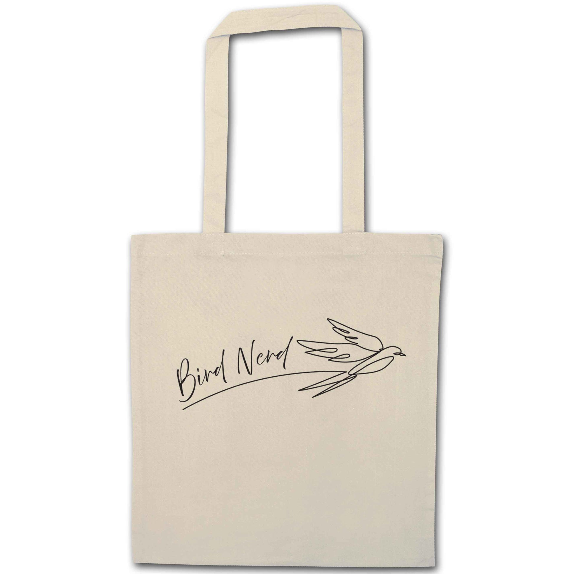 Bird nerd natural tote bag