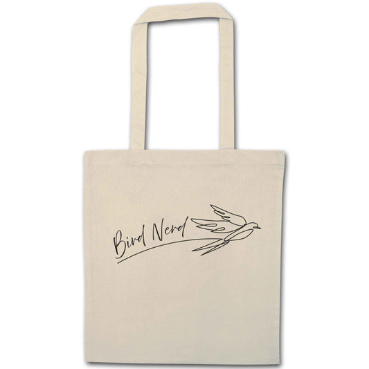 Bird nerd natural tote bag
