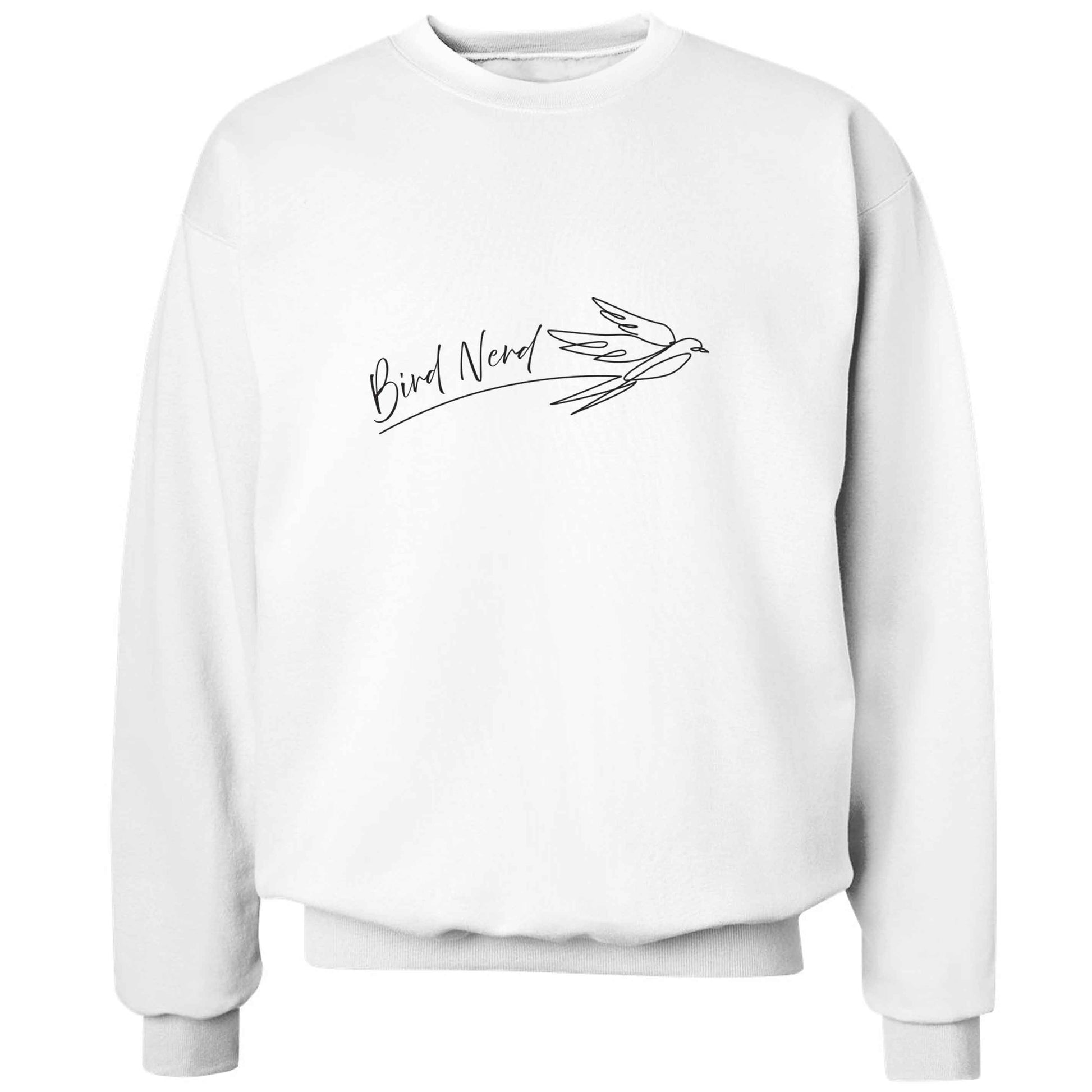 Bird nerd adult's unisex white sweater 2XL