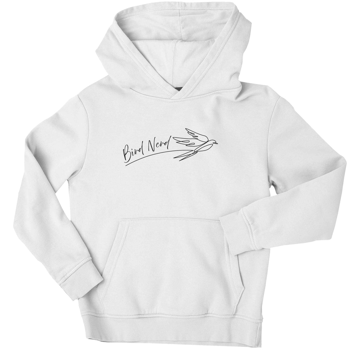 Bird nerd children's white hoodie 12-13 Years