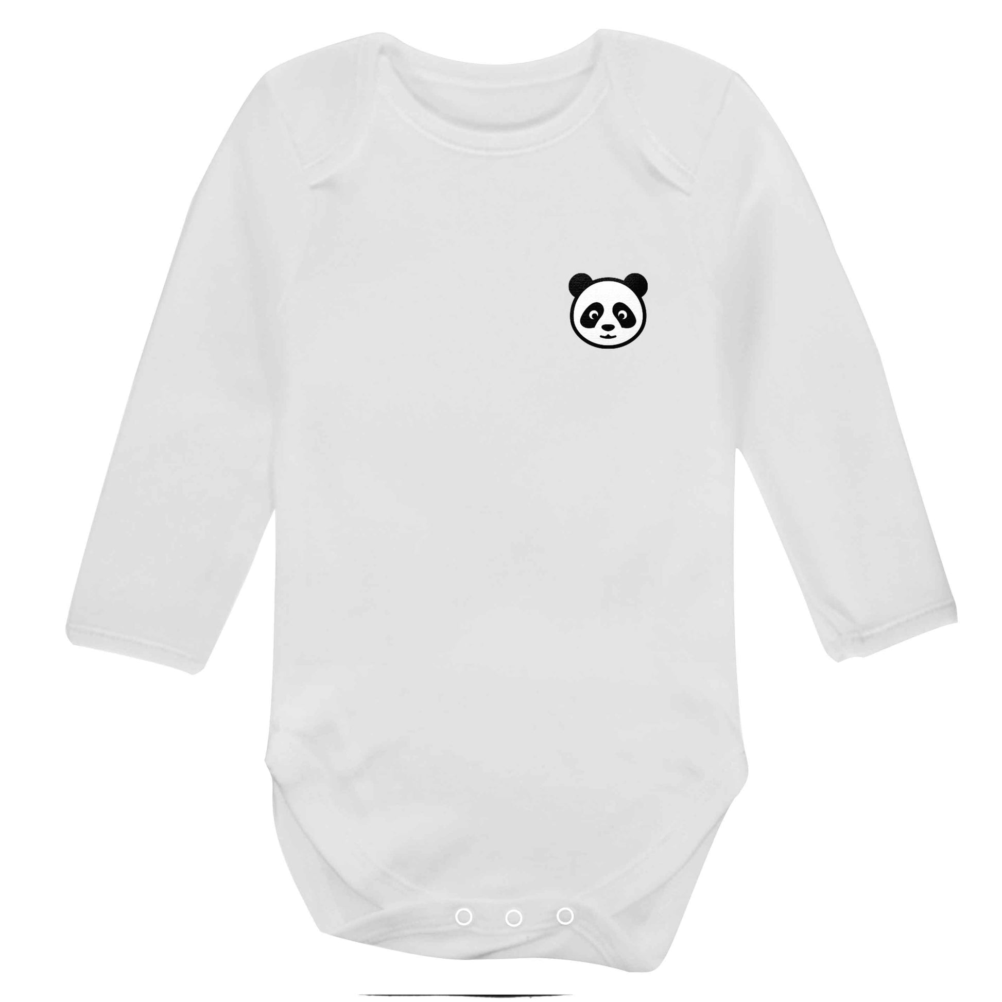 Panda pocket design baby bodysuit long sleeved white 6-12 months