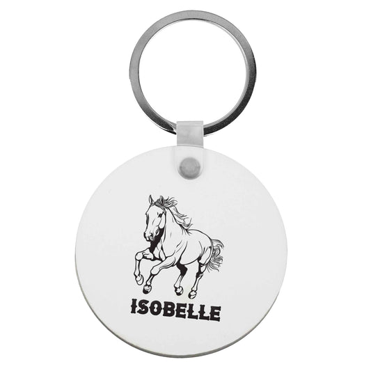 Horse illustration with personalised name | Keyring