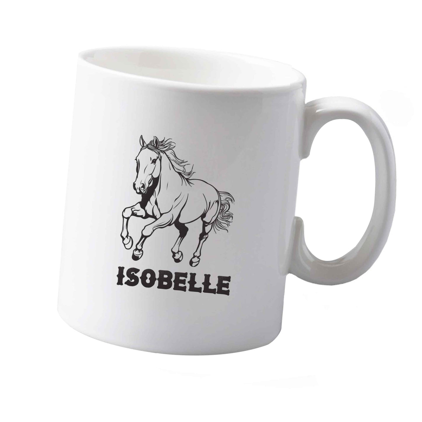 10 oz Horse illustration with personalised name ceramic mug  both sides