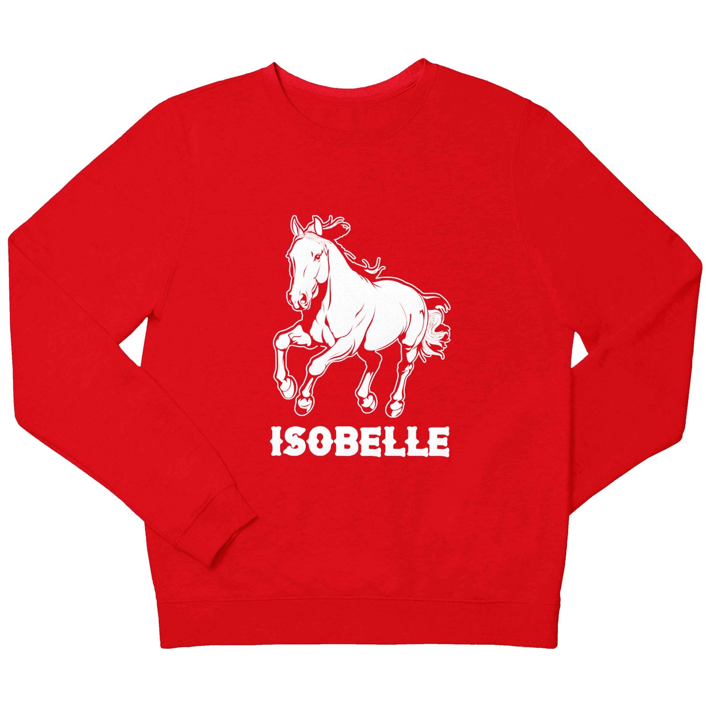 Horse illustration with personalised name children's grey sweater 12-13 Years