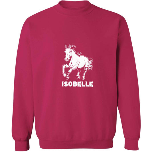 Horse illustration with personalised name adult's unisex pink sweater 2XL