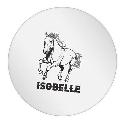 Horse illustration with personalised name 24 @ 45mm matt circle stickers