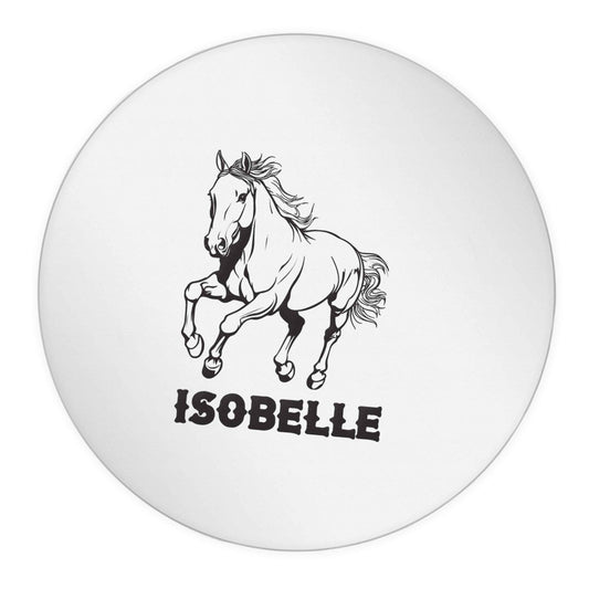 Horse illustration with personalised name 24 @ 45mm matt circle stickers
