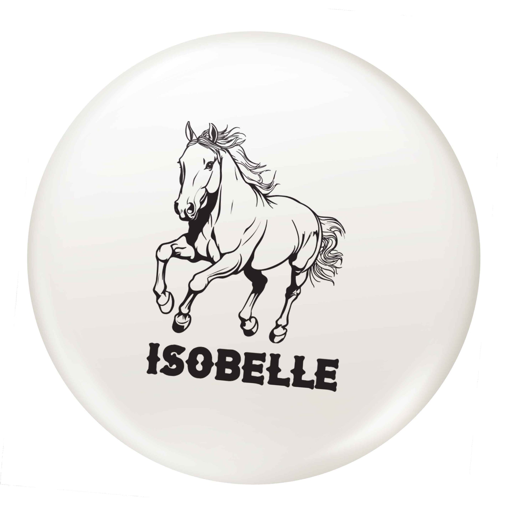 Horse illustration with personalised name small 25mm Pin badge
