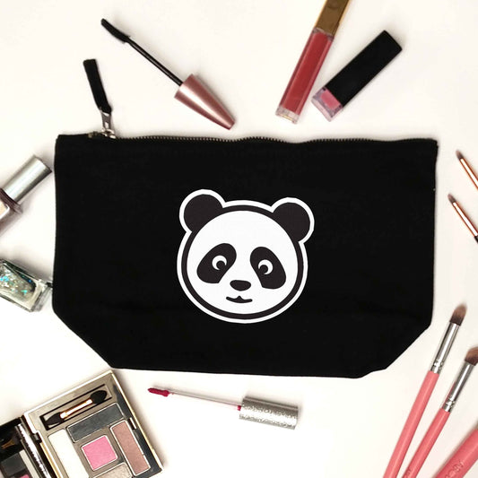 Panda face black makeup bag