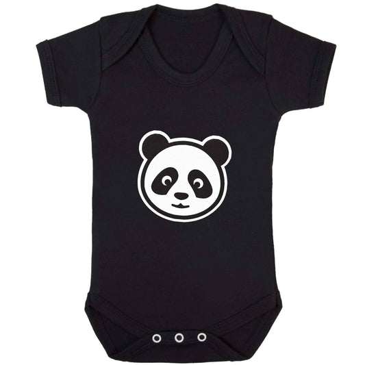Panda face baby bodysuit black 18-24 months