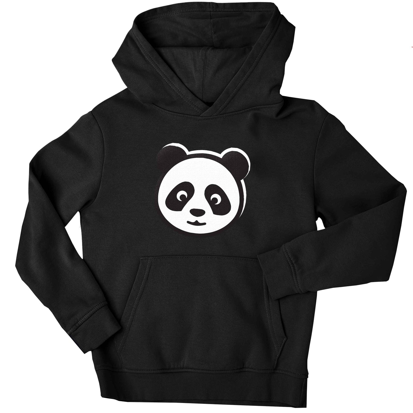 Panda face children's black hoodie 12-13 Years