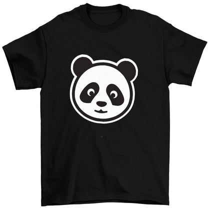 Panda face Children's black Tshirt 12-13 Years