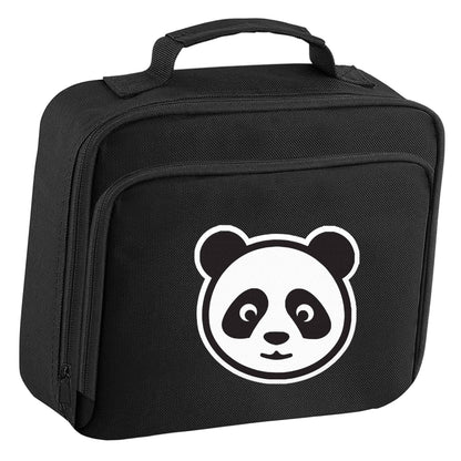 Panda face insulated black lunch bag cooler