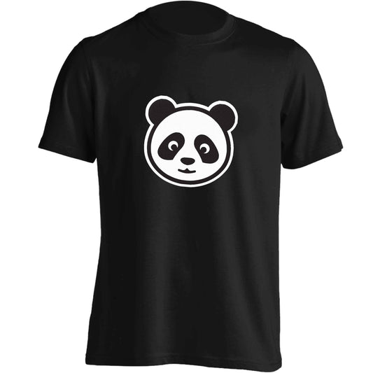 Panda face adults unisex black Tshirt 2XL