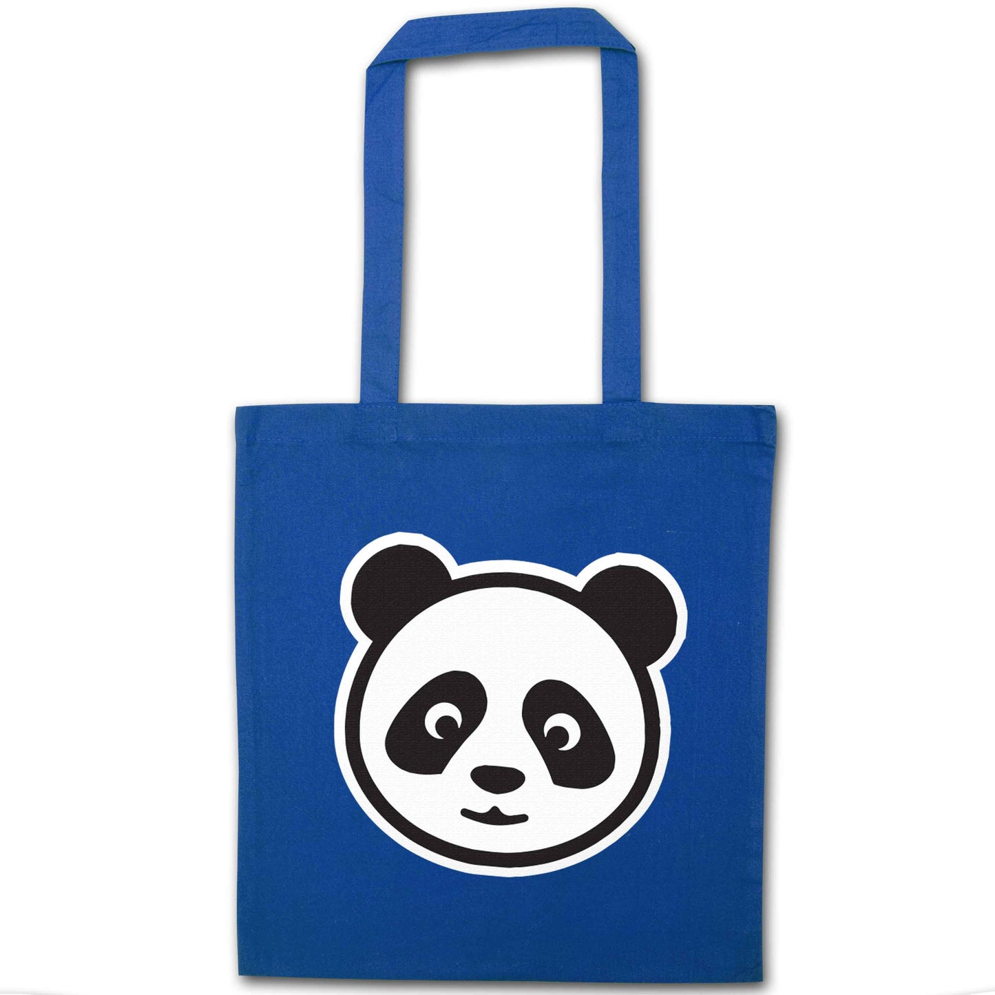 Panda face blue tote bag