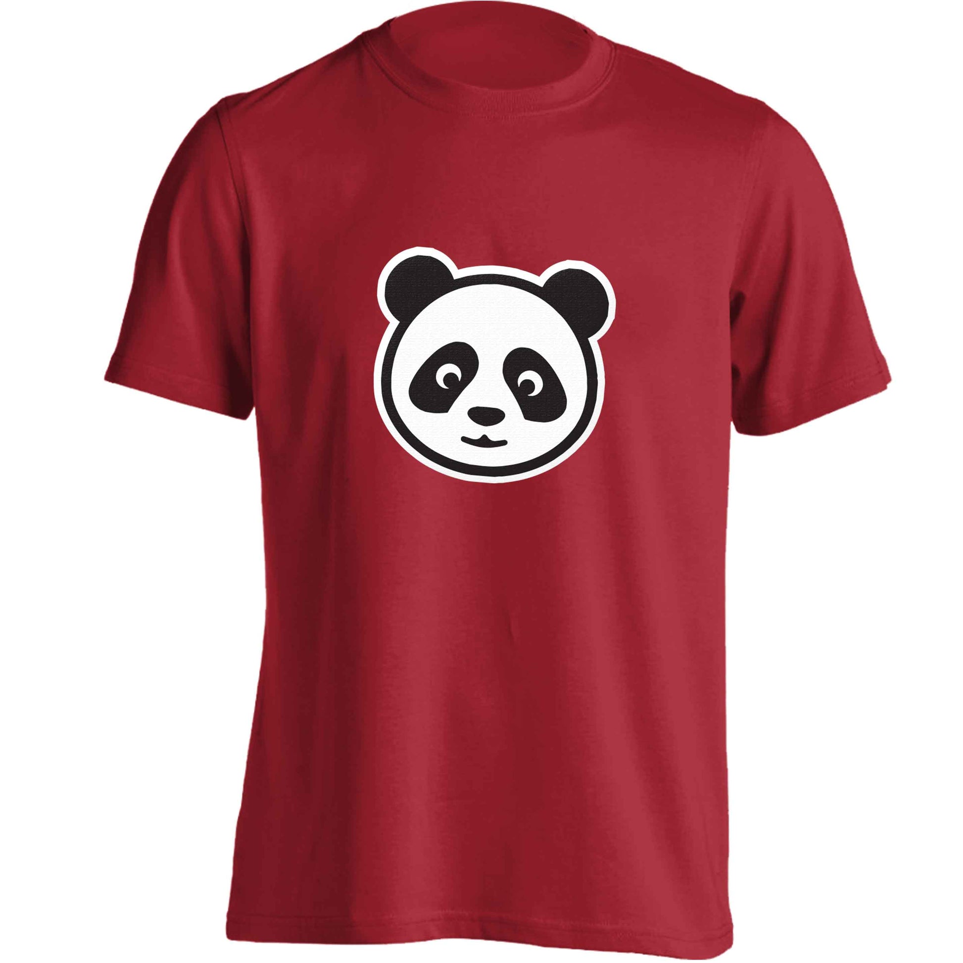 Panda face adults unisex red Tshirt 2XL