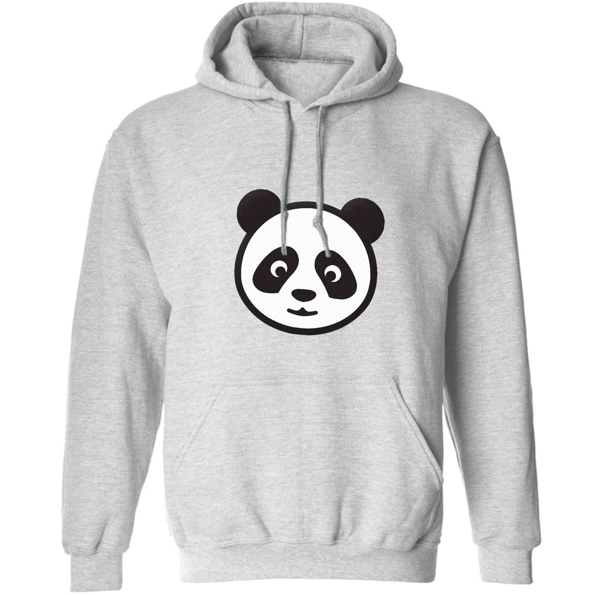 Panda face adults unisex grey hoodie 2XL