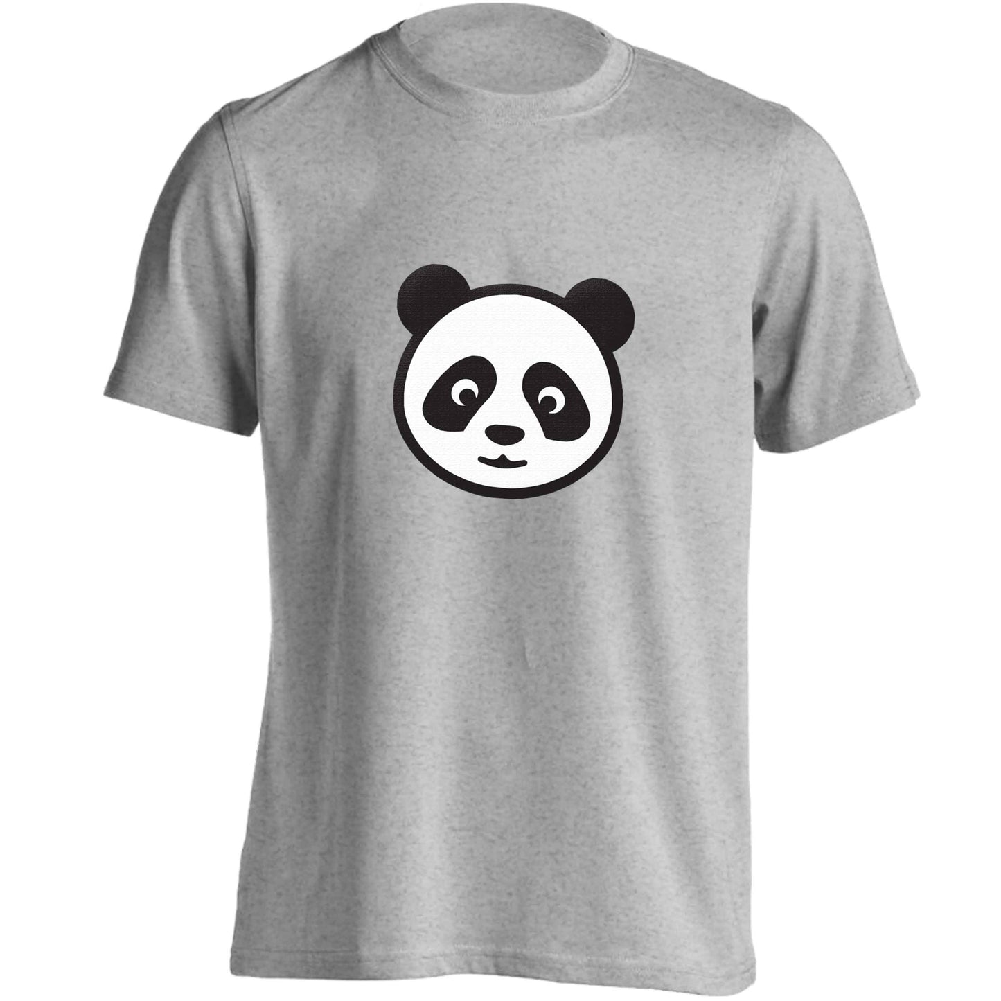 Panda face adults unisex grey Tshirt 2XL