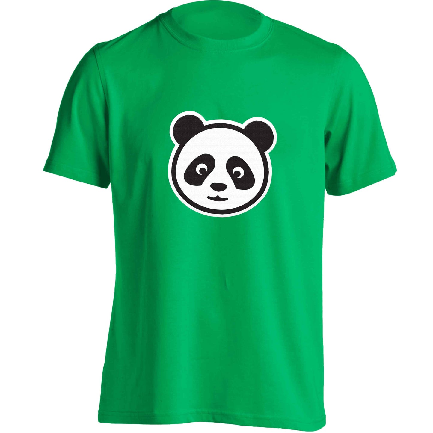 Panda face adults unisex green Tshirt 2XL