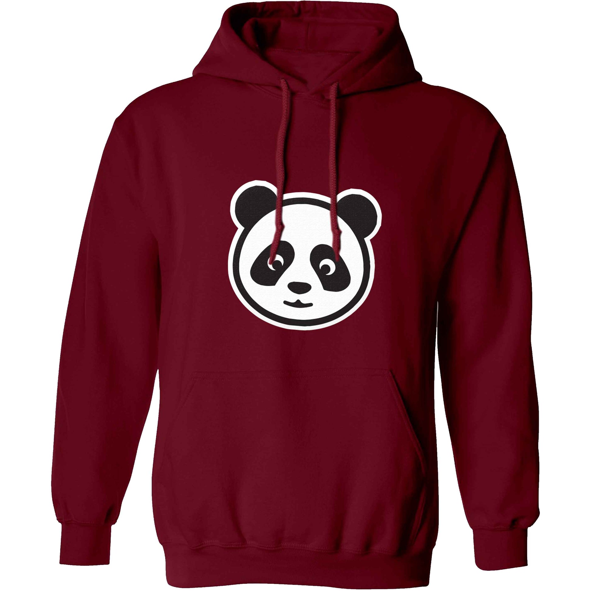 Panda face adults unisex maroon hoodie 2XL