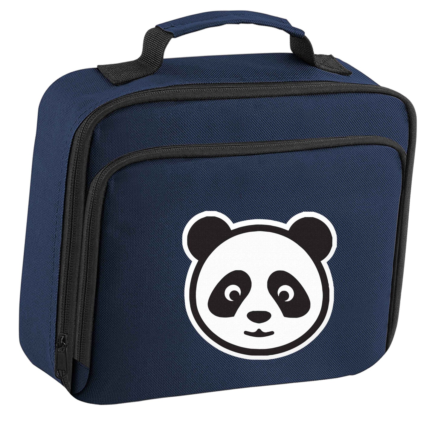 Panda face insulated navy lunch bag cooler