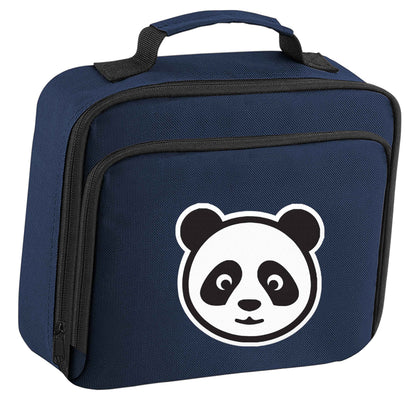 Panda face insulated navy lunch bag cooler