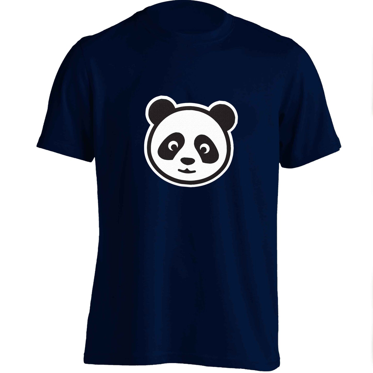Panda face adults unisex navy Tshirt 2XL