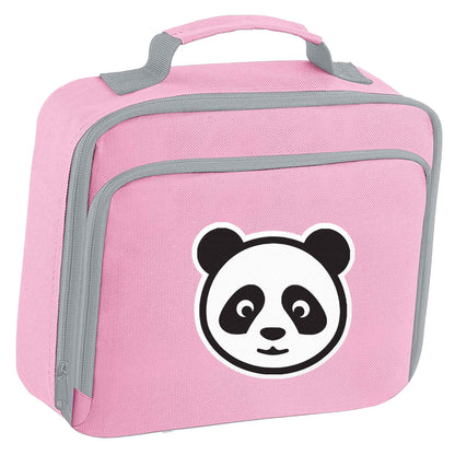 Panda face insulated pink lunch bag cooler
