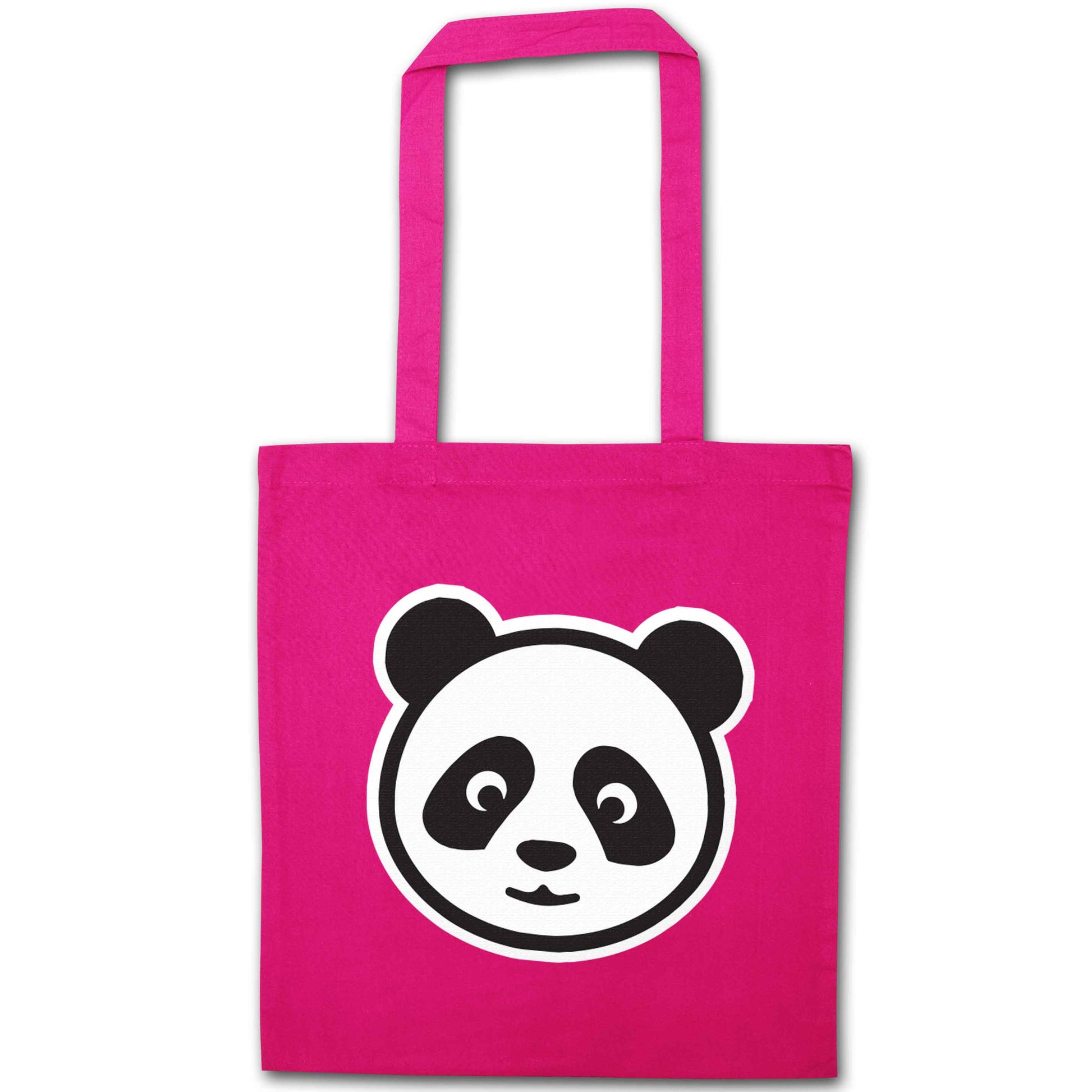Panda face pink tote bag