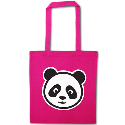 Panda face pink tote bag