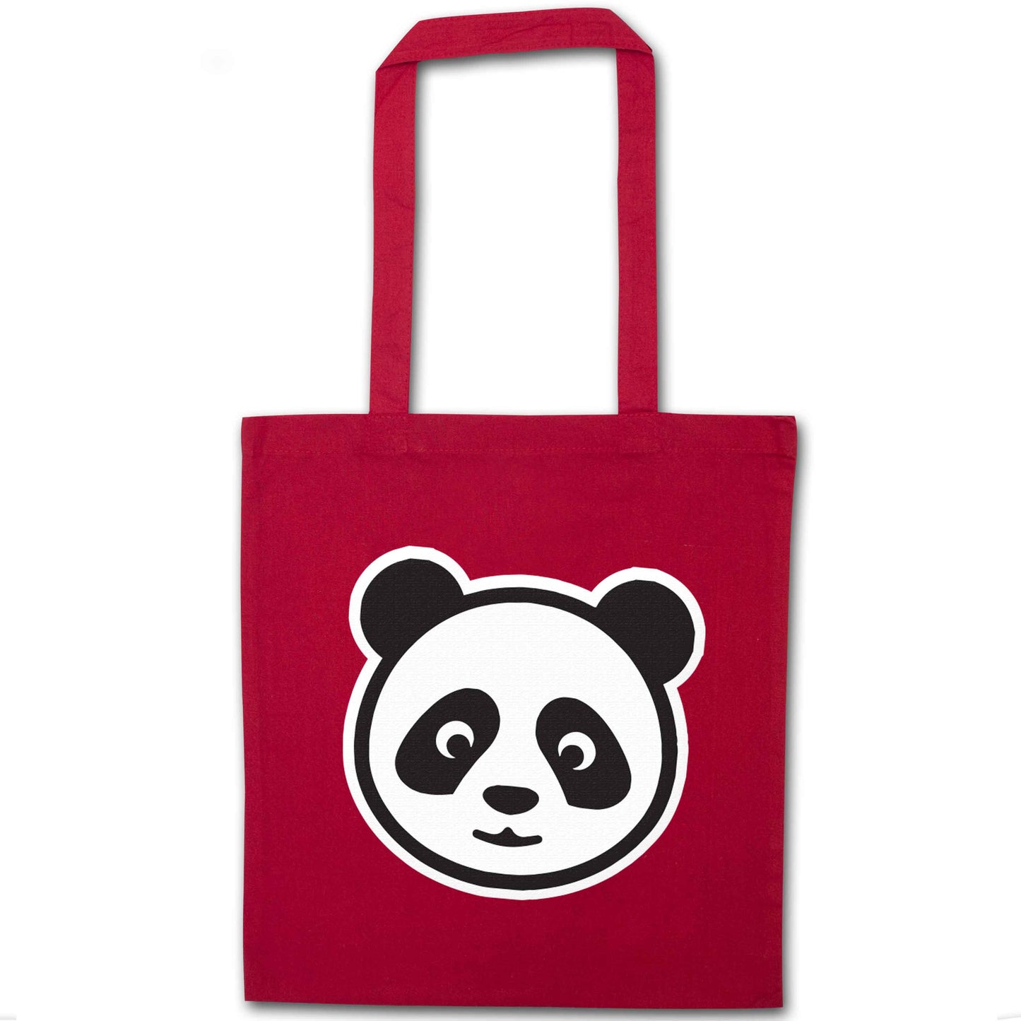Panda face red tote bag