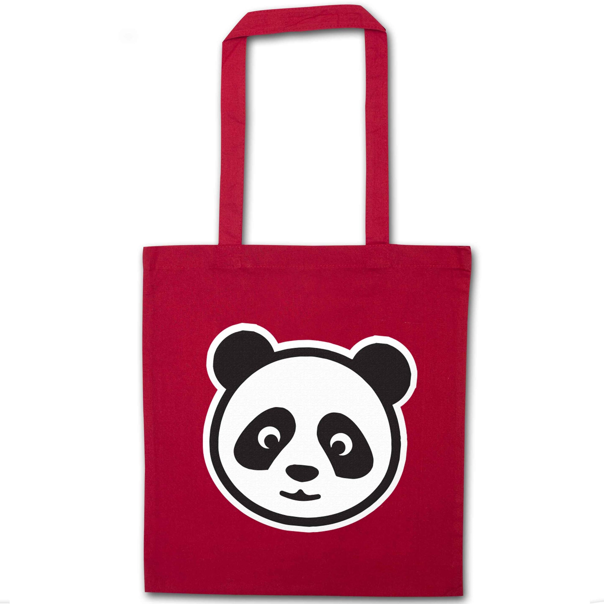 Panda face red tote bag