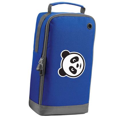 Panda face blue sports shoe bag horizontal print