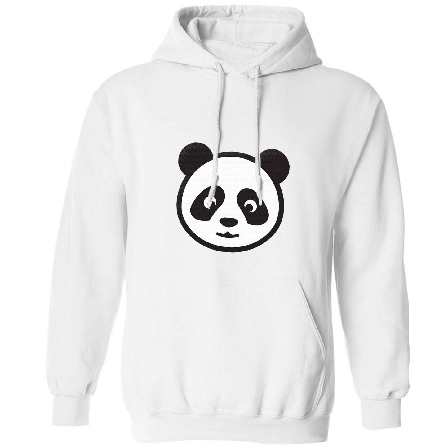 Panda face adults unisex white hoodie 2XL
