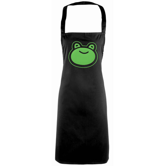 Frog face illustration adults black apron