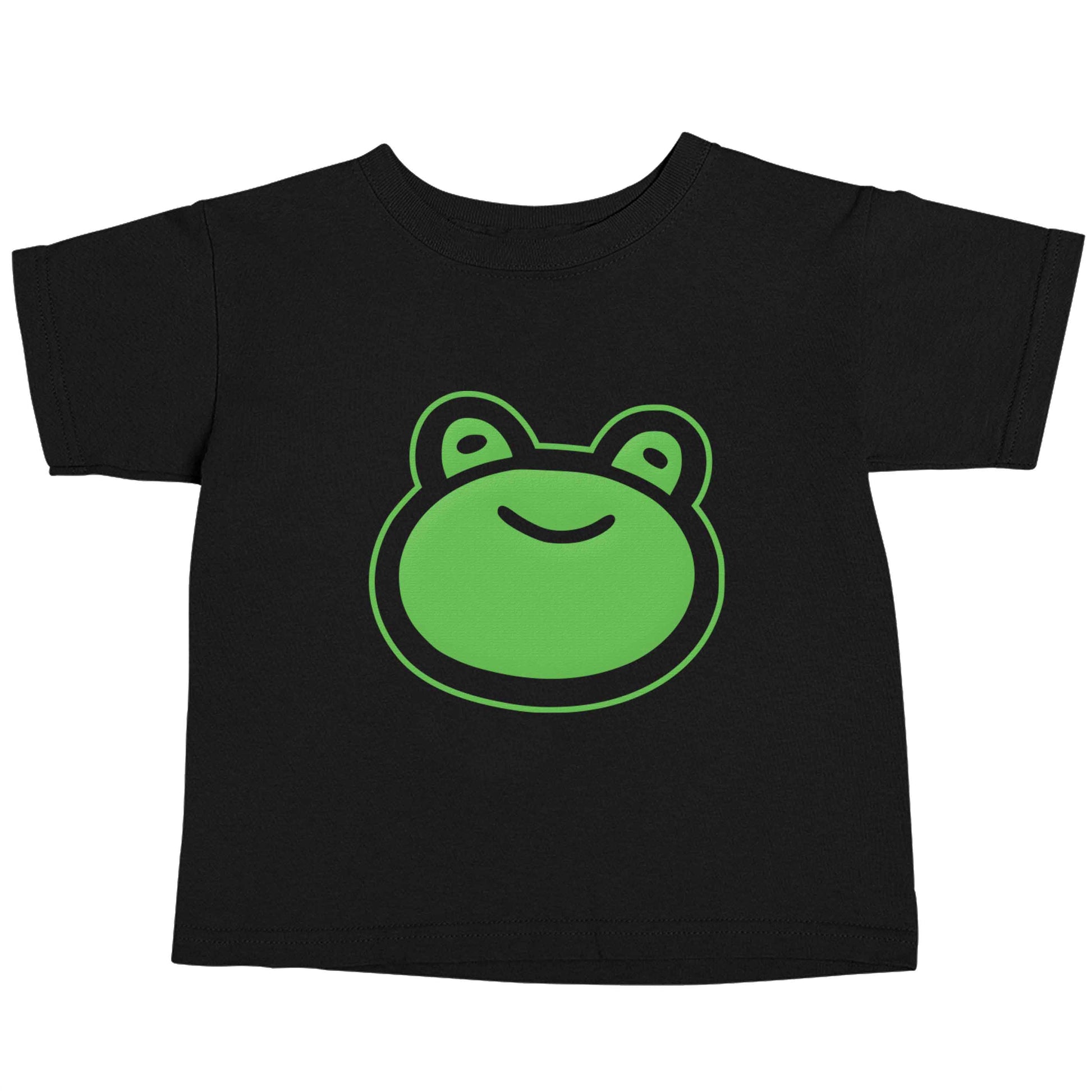 Frog face illustration Black baby toddler Tshirt 2 years