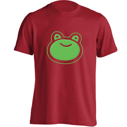 Frog face illustration adults unisex red Tshirt 2XL