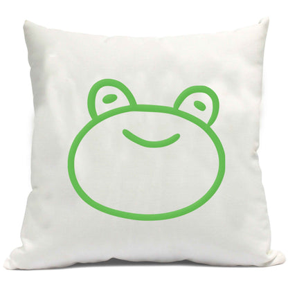 Frog face illustration cushion cover