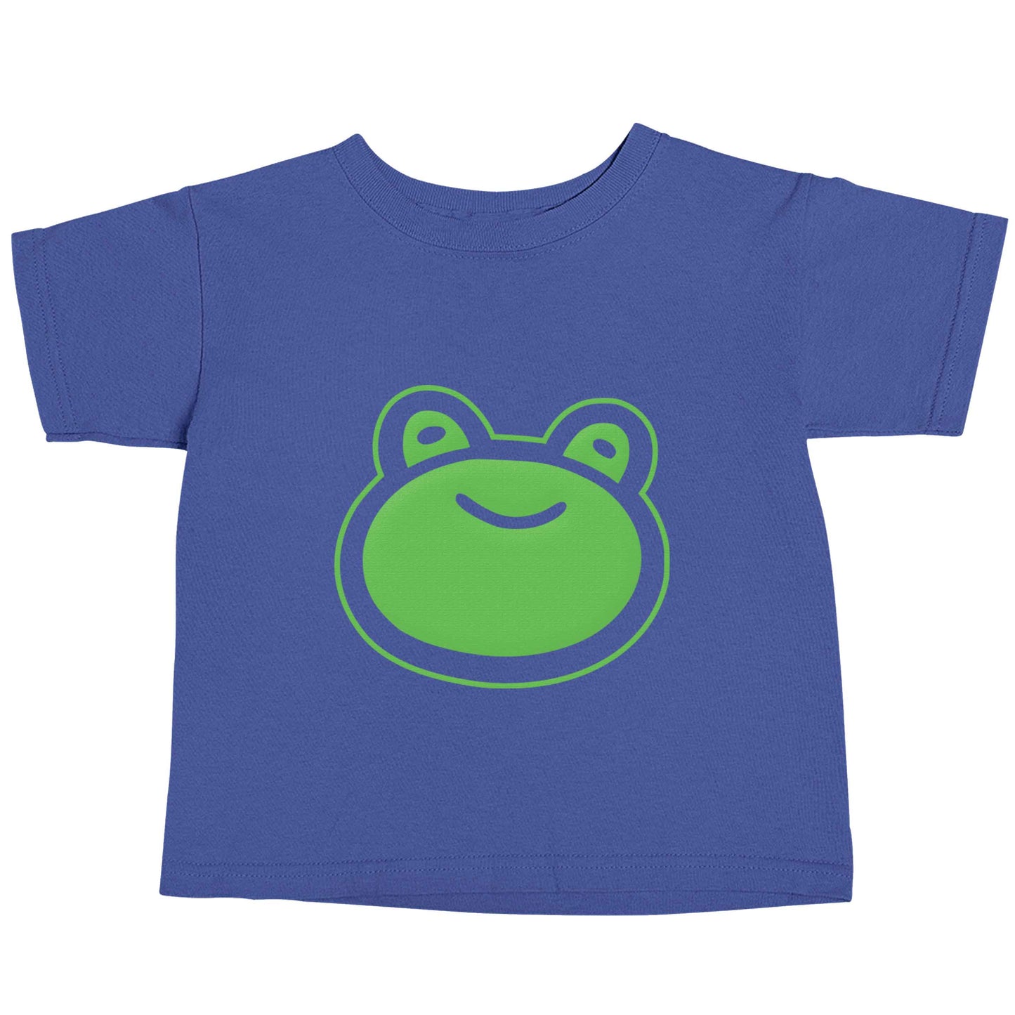 Frog face illustration blue baby toddler Tshirt 2 Years