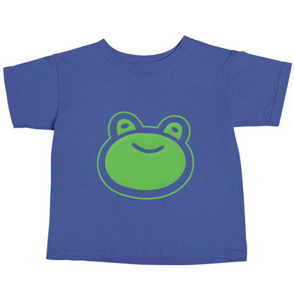 Frog face illustration blue baby toddler Tshirt 2 Years