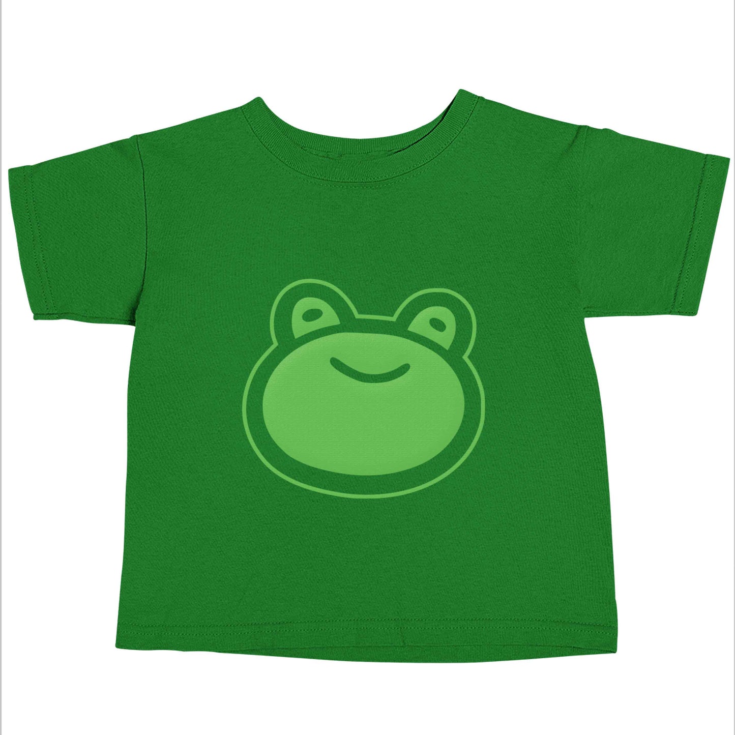 Frog face illustration green baby toddler Tshirt 2 Years