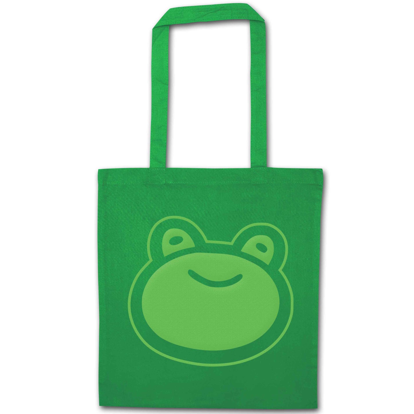 Frog face illustration green tote bag